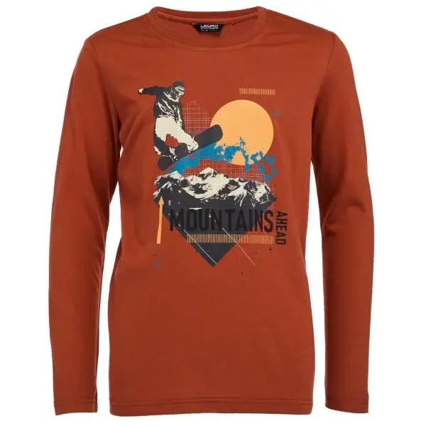 Lewro JENKIN Chlapecké triko, hnědá, velikost 164-170