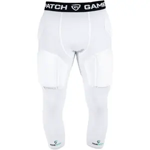 GAMEPATCH PADDED 3/4 TIGHTS PRO+ Kompresní unisex legíny, bílá, velikost