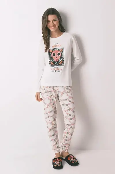 Bavlněné pyžamo women'secret dámské, bílá barva, bavlněné, 3132147