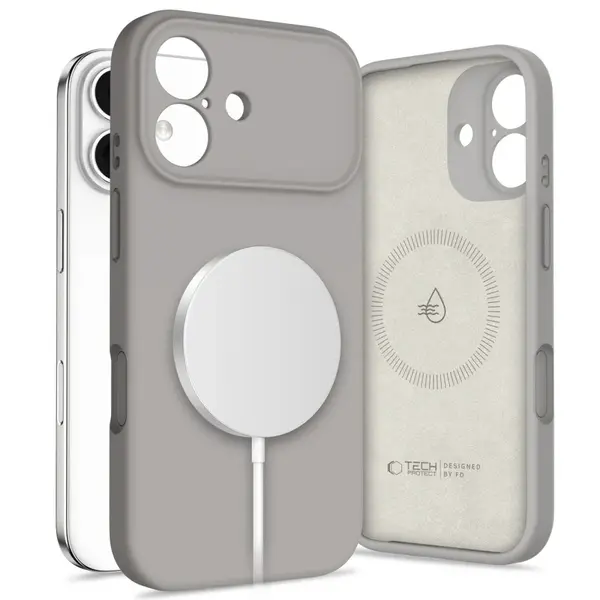 Tech-Protect Silicone MagSafe kryt na iPhone 17, sivý