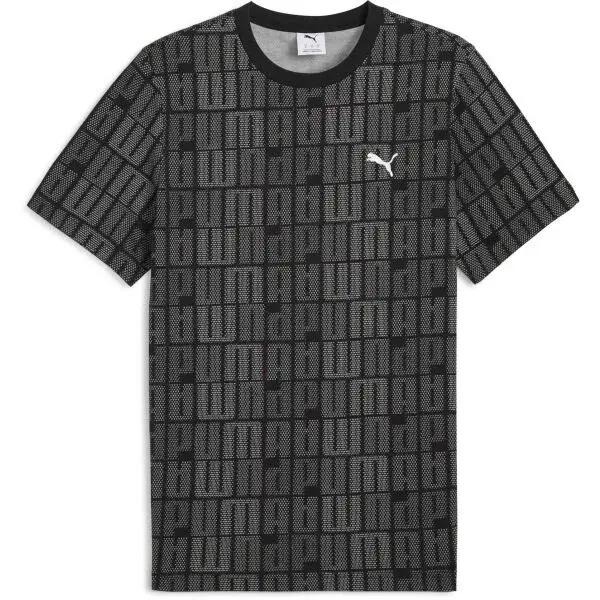 Puma ESSENTIALS LOGO LAB AOP TEE Pánské triko, černá, velikost