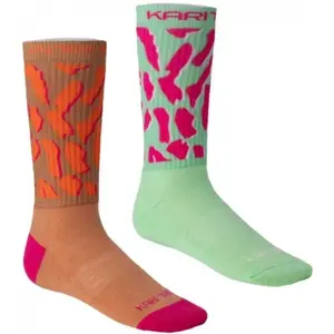 KARI TRAA PUFFIN 2PK Dámské vlněné ponožky, hnědá, velikost