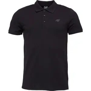 4F POLO SHIRT Pánské polo triko, černá, velikost
