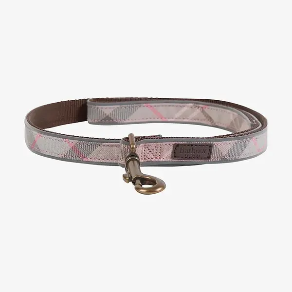Vodítko pro psa Barbour Reflective Tartan Dog 100 cm růžová barva