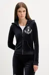 Mikina Juicy Couture dámská, tmavomodrá barva, s kapucí, s aplikací, JCGAS225009