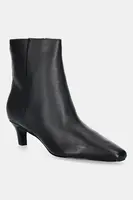 Kožené kotníkové boty Guess IDREENA dámské, černá barva, na podpatku, FLFIRN LEA10