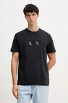 Bavlněné tričko Armani Exchange pánské, tmavomodrá barva, s potiskem, XM001463 AF10356