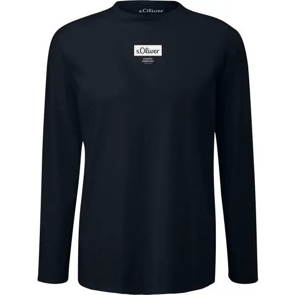 s.Oliver RL T-SHIRT Pánské tričko s dlouhým rukávem, tmavě modrá, velikost