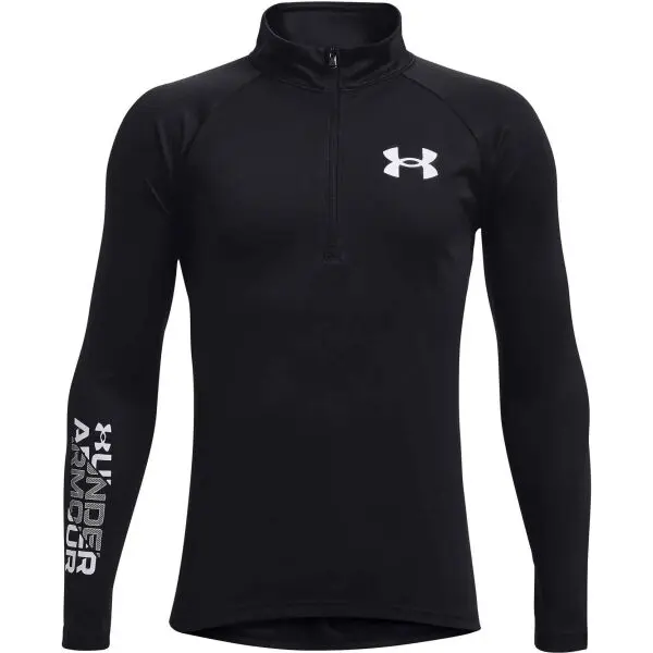 Under Armour TECH BL 1/2 ZIP Chlapecké tričko, černá, velikost XL