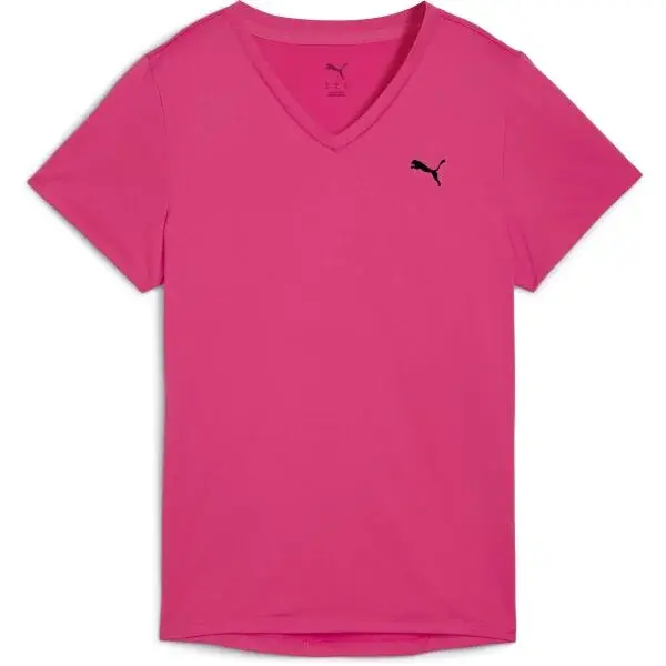 Puma W TAD ESSENTIAL VNECK TEE Dámské sportovní triko, růžová, velikost
