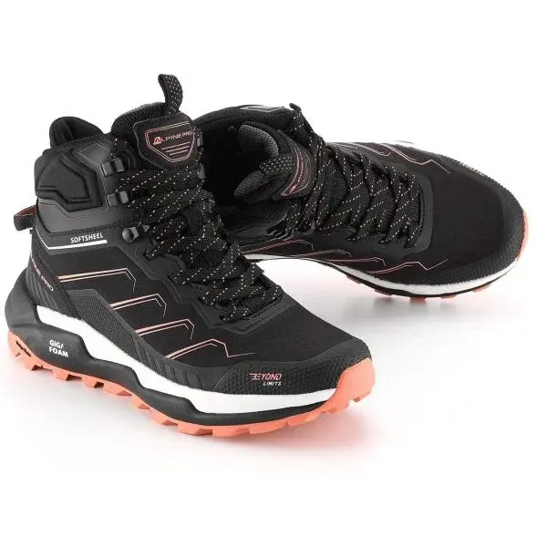 ALPINE PRO VERNIA MID Dámská outdoorová obuv, černá, velikost