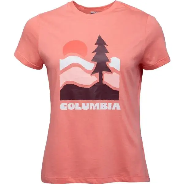Columbia RUBY SPRINGS GRAPHIC FITTED SS Dámské tričko, lososová, velikost