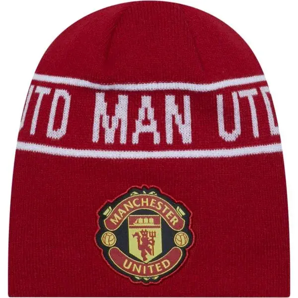 New Era WRDMRK SKULL BEANIE MANCHESTER UNITED Pánský kulich, červená, velikost UNI