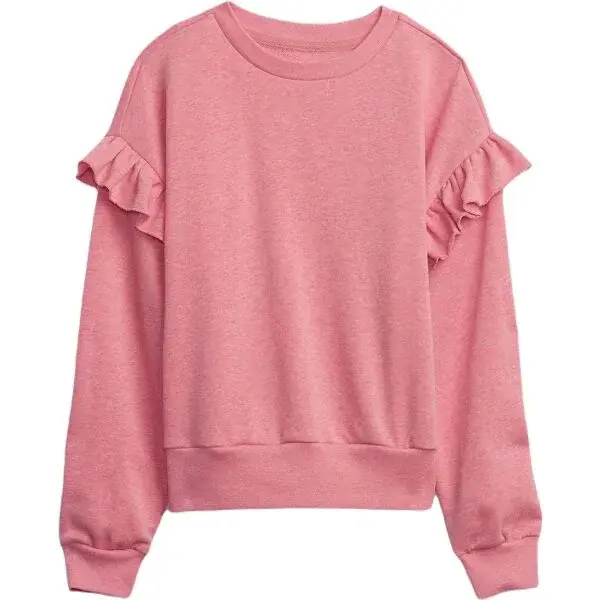 GAP V-RUFFLE Dívčí mikina, růžová, velikost