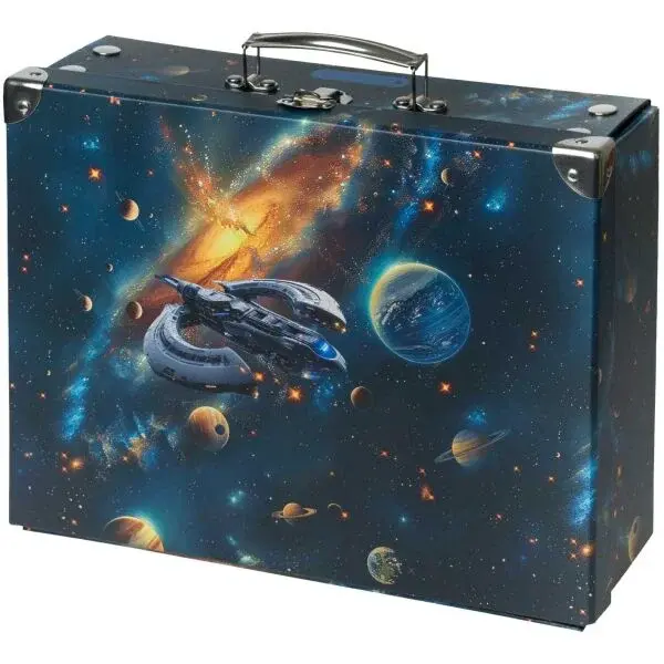 BAAGL VESMÍR Skládací školní kufřík, tmavě modrá, velikost