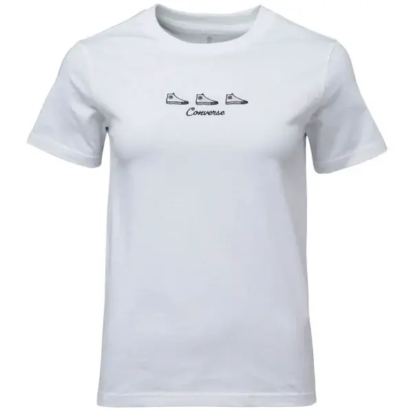 Converse CHUCK TAYLOR GRAPHIC Dámske tričko, biela, veľkosť