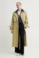 Trench kabát Gestuz dámský, zelená barva, přechodný, oversize, 10910076