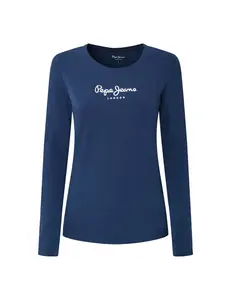 Pepe Jeans Tričko 'New Verginia'  tmavomodrá / biela