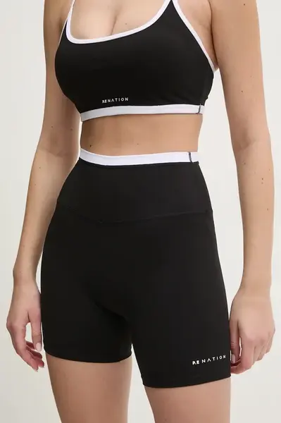 Kraťasy P.E Nation Stellar dámské, černá barva, hladké, high waist, 251S187