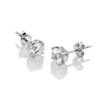 Hot Diamonds Jemné stříbrné náušnice pecky s topazy a diamanty Tender DE728