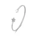 S'Agapõ Otevřený pevný náramek Hvězda Click SCK243