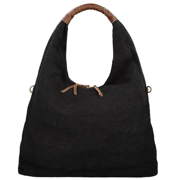 Trendy dámská textilní kabelka na rameno Alice, černá