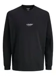 JACK & JONES Tričko 'JJESoho'  čierna / biela