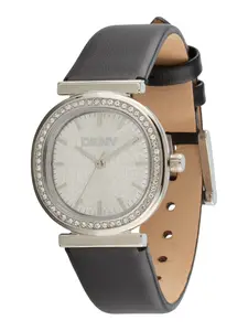 DKNY Analógové hodinky 'Evening'  čierna / strieborná