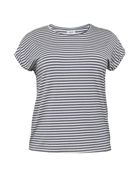 Vero Moda Curve Tričko 'AYA'  tmavomodrá / biela