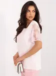 Elegantní halenka s flitry, světle růžová