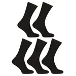 Nedeto 5PACK ponožky vysoké bambusové černé (5PBV01) L