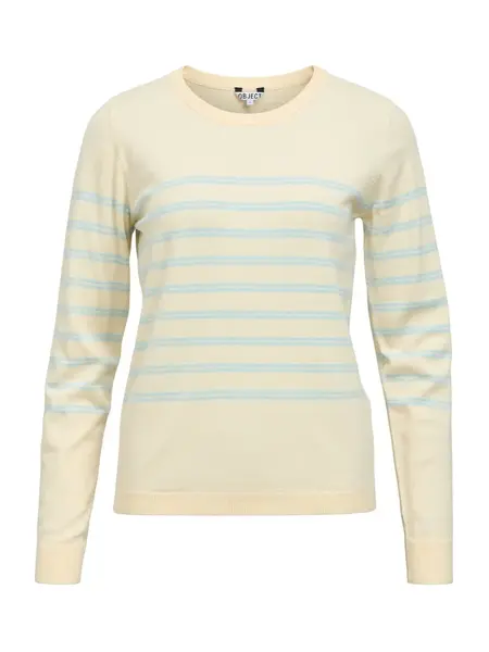 OBJECT Sveter 'OBJTHESS'  krémová / svetlomodrá