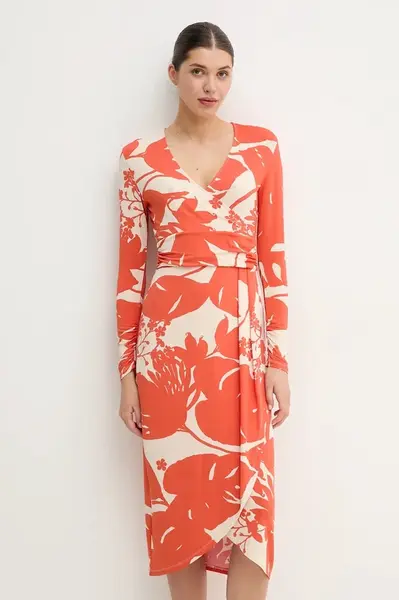 Šaty Marc O'Polo oranžová barva, midi, 503305159035