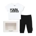 Dětská bavlněná souprava Karl Lagerfeld bílá barva, Z30506
