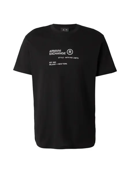 ARMANI EXCHANGE Tričko  sivá / čierna / biela