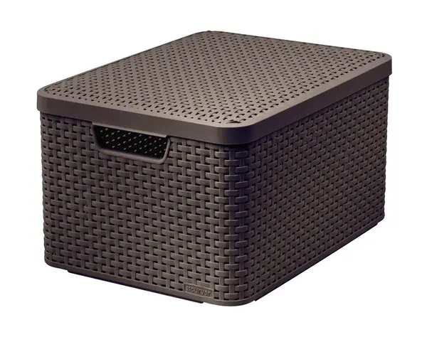 Curver Úložný box Rattan Style2 s víkem M 1 ks hnědý