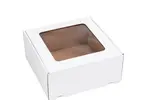 25 ks - Dárková krabice s průhledným víkem bílá 200x200x100