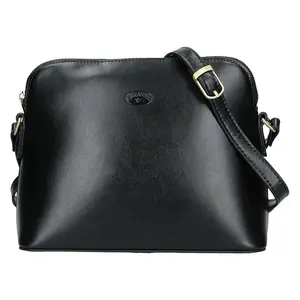 Kožená dámska crosbody kabelka Katana Nicolet - čierna