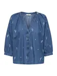 JDY Blúzka 'JDYKAI'  modrá denim / biela
