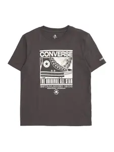 CONVERSE Tričko 'Static Background'  sivá / biela