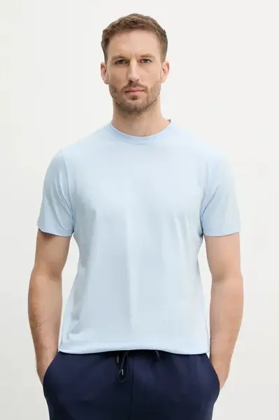 Bavlněné tričko Hackett London modrá barva, HM500881