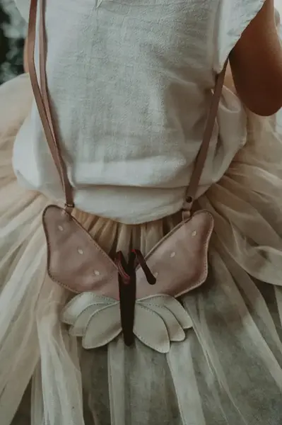 Dětská kožená kabelka Donsje Toto Purse Butterfly růžová barva, 5003002