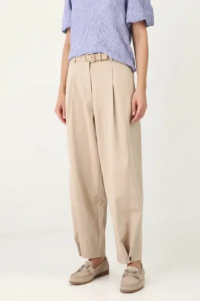 Kalhoty Medicine dámské, béžová barva, široké, medium waist