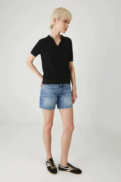 Džínové šortky Medicine dámské, modrá barva, medium waist