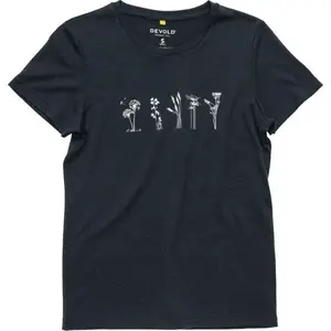 Devold CLASSIC FLOWERS TEE WMN Dámské funkční tričko, černá, velikost