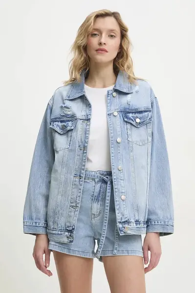 Džínová bunda Answear.LAB modrá barva, přechodná