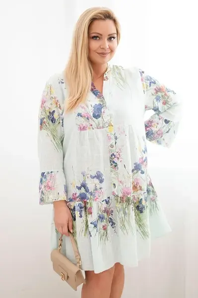 Kesi Włoski dámske plus size šaty s květinovým vzorom
