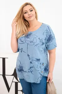 Kesi plus-size bavlněné tričko s kapsou
