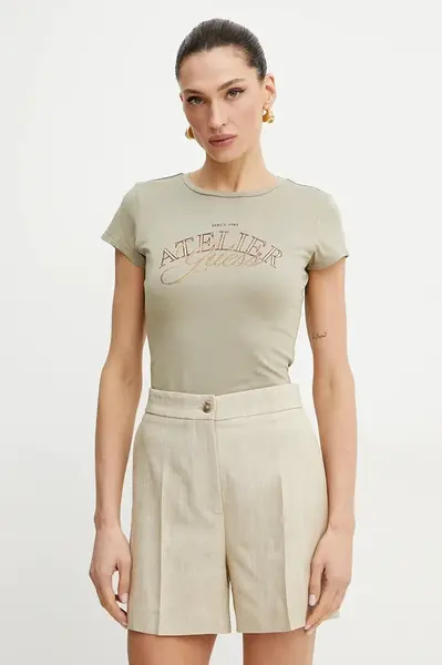 Tričko Guess béžová barva, W5GI52 K49A1