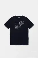 Dětské bavlněné tričko Guess tmavomodrá barva, s potiskem, L5GI09 K8HM4